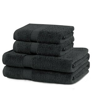 Sada tmavě šedých ručníků DecoKing Niki, velikost 2*70x140+2*50x100