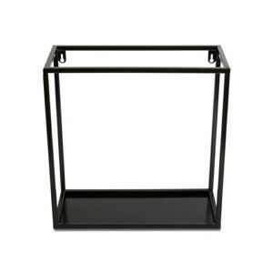 HowHomely Závěsná police KVADRO 35 cm černá