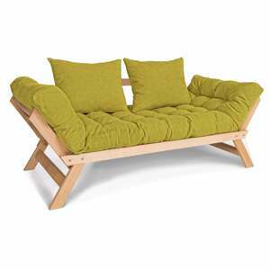 MarLiving Rozkládací futonová pohovka BREEZIO 02 170 cm z masivu/zelená