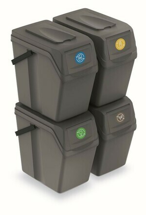 Prosperplast Sada košů na třídění odpadu SORTERRA 4x25L šedý kámen