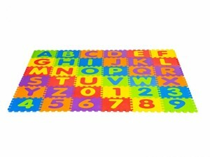 ECOTOYS Pěnová podložka Puzzle čísla a písmena 178x178 cm barevná