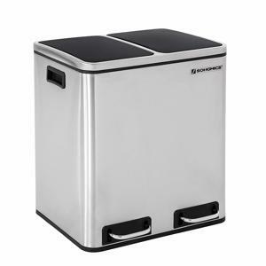 SONGMICS Odpadkový koš Rubax 2x15 L stříbrno-černý