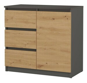 TP Living Komoda SZUFA 80 cm dub artisan/antracit
