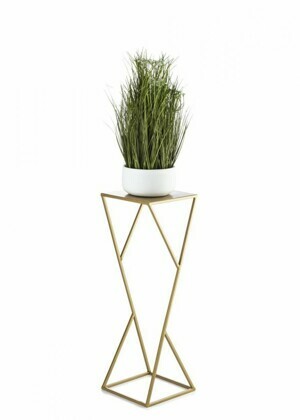HowHomely Stojan na květiny LOFT 70 cm zlatý
