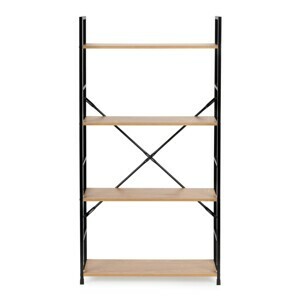 MODERNHOME Dřevěný regál s kovovým rámem Loft 4 police hnědý IV