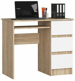 Ak furniture Psací stůl A-6 90 cm dub sonoma/bílý pravý