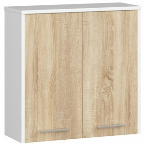 Ak furniture Závěsná koupelnová skříňka Fin 60 cm bílá/sonoma
