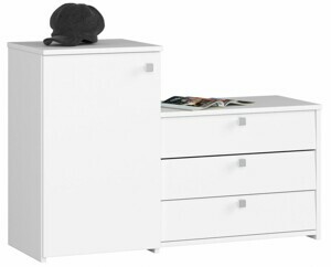Ak furniture Botník s komodou S16 bílý