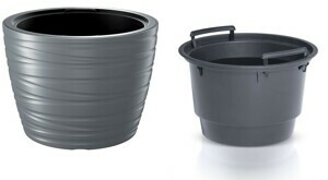 Prosperplast Květináč nízký s vkladem MAXE šedý kámen, varianta 37,5 cm