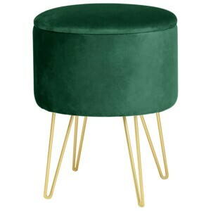 Ak furniture Taburet Lili s úložným prostorem zelený