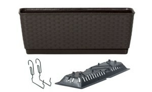 Prosperplast Truhlík s háky TEZIR černý, varianta 38,6 cm