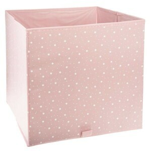 ATMOSPHERA Textilní koš na hračky Pink Stars 29x29 cm růžový