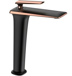Umyvadlová baterie vysoká MEXEN PURUS černá/rose gold