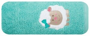 Eurofirany Dětská bavlněná osuška BABY31 Ovečka 50x90 cm mátová