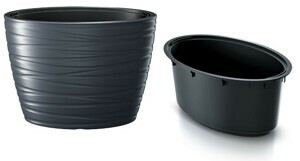Prosperplast Květináč oválný s vkladem Maxe antracit 58,5cm