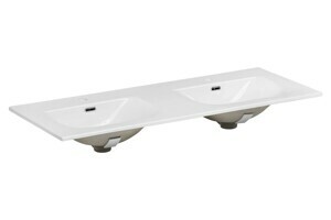 Comad Dvojité keramické zápustné umyvadlo Sky 120 cm bílé