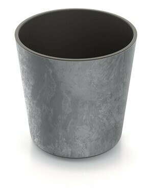 Prosperplast Květináč NURBI ROUNDED BETON EFFECT tmavě šedý, varianta 25 cm