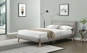 HALMAR Čalouněná postel Elanda 140x200 dvoulůžko - světle šedá