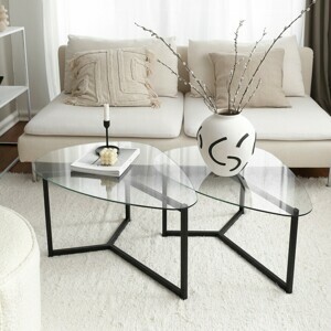 Hanah Home Set konferenčních stolků Bellisimo 82 cm černý
