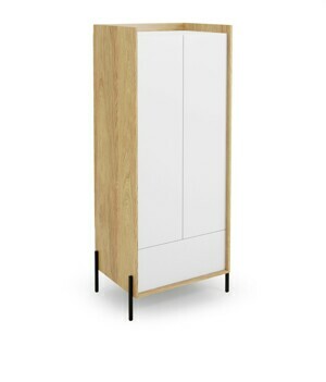 HALMAR Šatní skříň Mobius 2D hickory dub/bílá