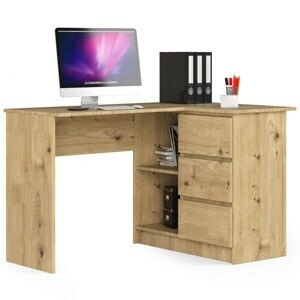 Ak furniture Rohový psací stůl B16 124 cm dub artisan pravý