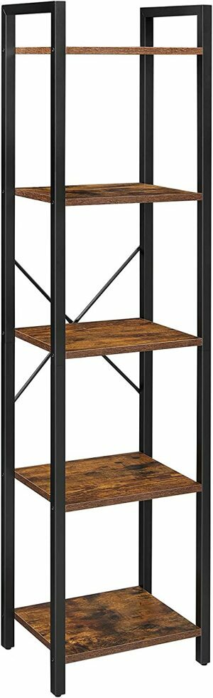 SONGMICS Stojací knihovna Vasagle Porat 40 cm hnědá/černá