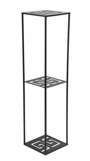 HowHomely Moderní stojan na květináč Labyrint 100 cm ČERNÝ