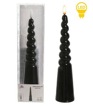Mondex Since 1986 LED svíčka IDALIA SPIRAL 25 cm černá