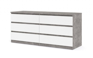 Tvilum Komoda Simplicitous I beton/bílá lesk