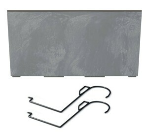 Prosperplast Truhlík CORBI s háky a vkladem betonový efekt marengo, varianta 39,5 cm