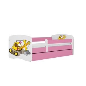 Kocot kids Postel Babydreams bagr růžová, varianta 70x140, bez šuplíků, bez matrace