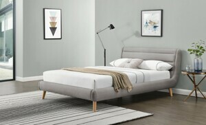 HALMAR Čalouněná postel Elanda 160x200 dvoulůžko - světle šedá