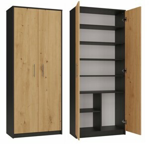TP Living Knihovna OLIV 2D antracit/dub artisan