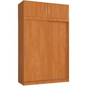 Ak furniture Šatní skříň s posuvnými dveřmi a nástavcem MONO CLP 150 cm olše