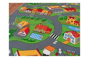Dywany Lusczow Dětský koberec ROAD barevný, velikost 100x100