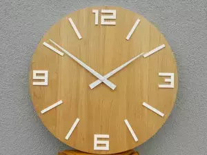 ModernClock Nástěnné hodiny Rustikální hnědo-bílé