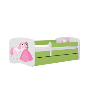 Kocot kids Dětská postel Babydreams princezna a poník zelená, varianta 70x140, bez šuplíků, bez matrace