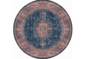 Conceptum Hypnose Kulatý koberec Blues Chenille 150 cm modrý