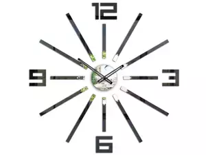 ModernClock 3D nalepovací hodiny Big Sheen černé