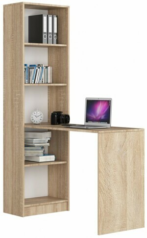 Ak furniture Psací stůl s regálem Smart dub sonoma