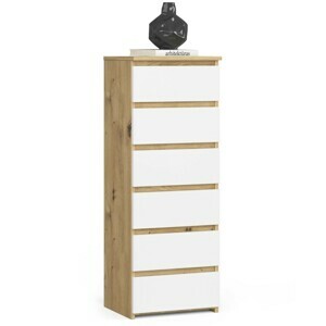 Ak furniture Komoda CL6 40 cm dub artisan/bílá