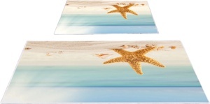 L'essentiel Sada 2 kusů koupelnových předložek Starfish modrá/béžová