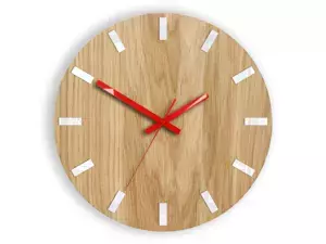 ModernClock Nástěnné hodiny Simple Oak hnědo-červené