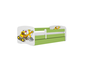 Kocot kids Dětská postel Babydreams bagr zelená, varianta 70x140, bez šuplíků, bez matrace