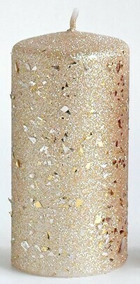 Mondex Vánoční svíčka GLAMOUR 7x17,5 cm zlatá