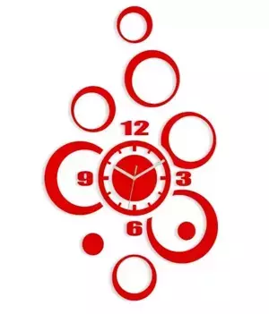 ModernClock 3D nalepovací hodiny Alladyn červené