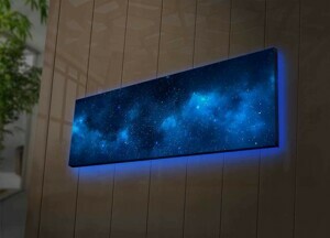 Hanah Home Obraz s led osvětlením Galaxie 90x30 cm