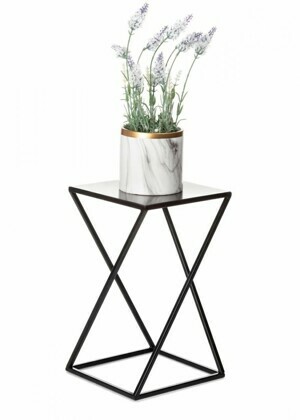 HowHomely Stojan na květiny LOFT I černý 40 cm