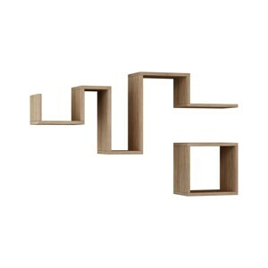 Kalune Design Sada 2 nástěnných polic FOLLOW dub