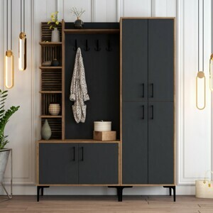 Hanah Home Předsíňová stěna Viyana ořech/antracit